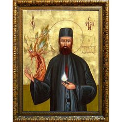 Ефрем Новый (Новоявленный), Новомакрийский, Неамакринский преподобномученик. Икона на холсте.