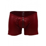 Кожаные трусы мужские на молнии Ohyeah "Хипсы" бордовые, S