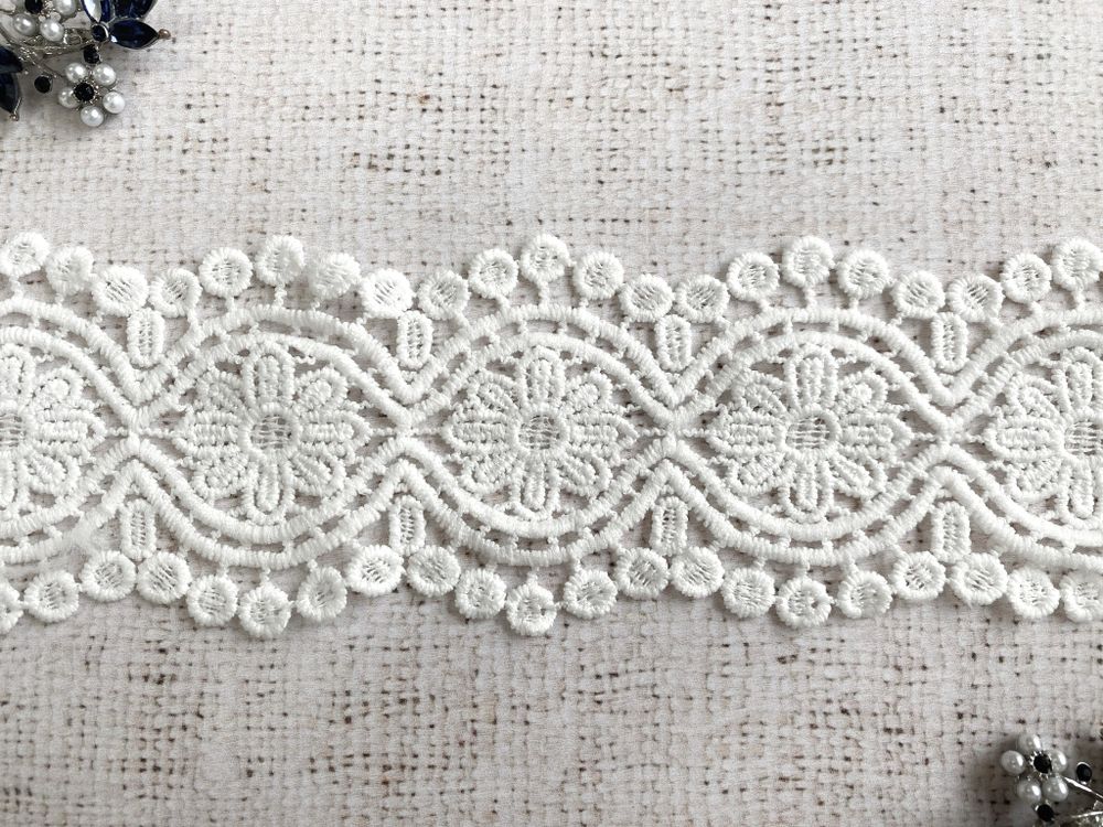 Кружево плетеное, ш. 8 см, белый