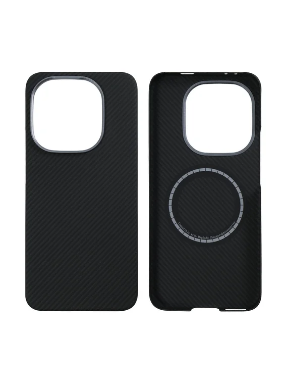 Карбоновый чехол для IQOO 15 с MagSafe черная сетка (Black)