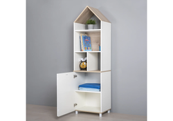 Стеллаж Эльга белый шагрень / дуб белый exclusive