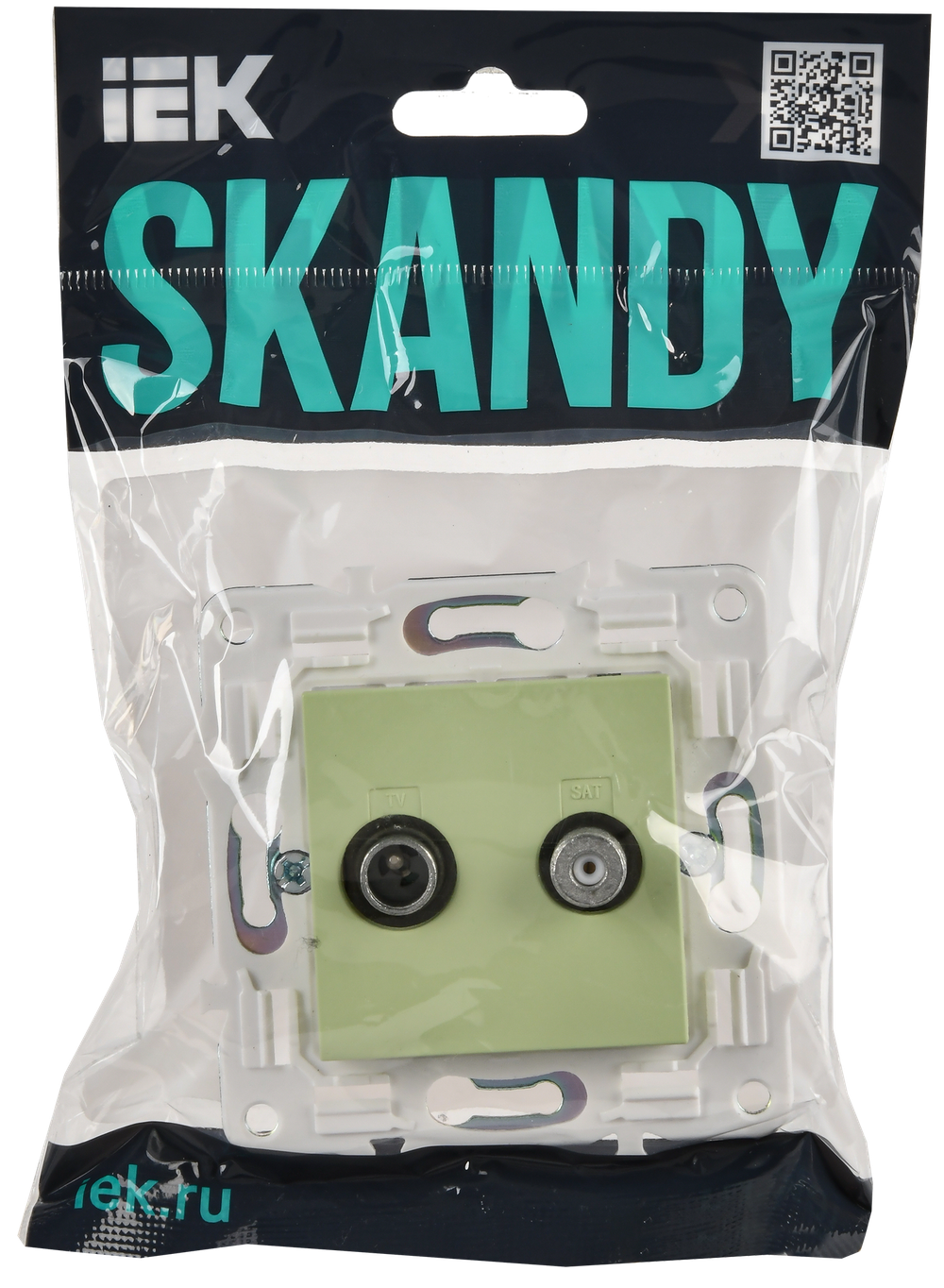 SKANDY Розетка двойная TV+SAT SK-A13G мятный IEK