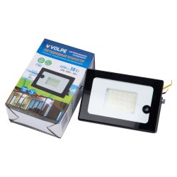 ULF-Q518 30W-6500K SENSOR IP65 220-240V BLACK Прожектор светодиодный с датчиком движения и освещенности. Дневной свет 6500K. Корпус черный. TM Volpe