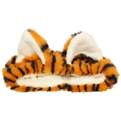 Повязка на голову косметическая «ДАЙМОНД РУШ», тигрица, цвет серый и коричневый, 20*5.5см (ZIP пакет)