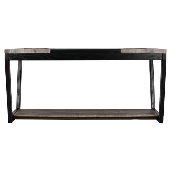 Стол журнальный BeautyStyle 33 дуб крымский состаренный/венге/стекло черное