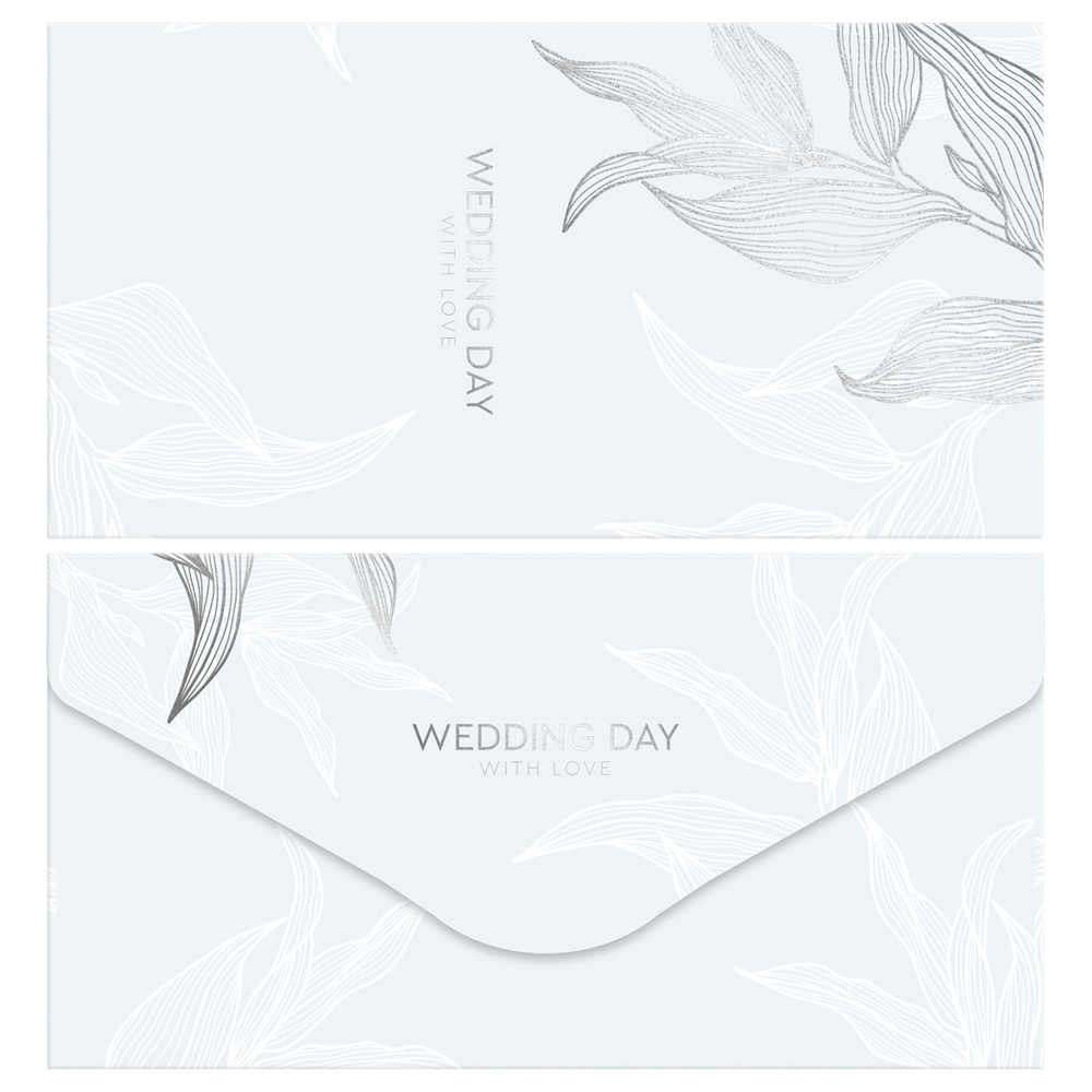 Конверт для денег MESHU "Wedding" 85*164мм, матовая ламинация, фольга, 3 дизайна