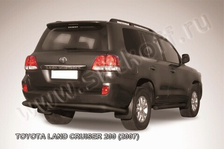Защита заднего бампера (нержавейка) Toyota Land Cruiser 200 (2007-2012) d76 (черный)