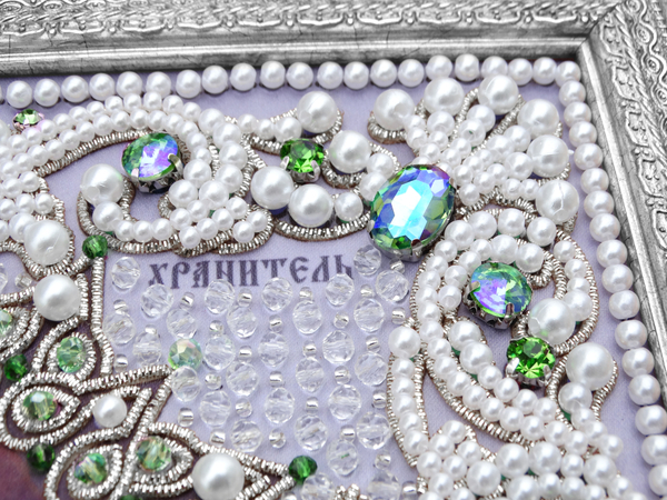 ЖС-8-СЗ Набор для вышивания хрустальными камнями Ангел Хранитель (зеленый)