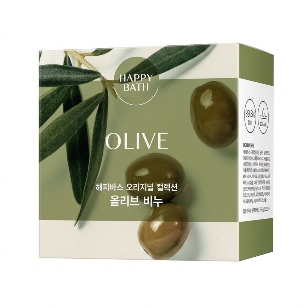 Мыло для лица и тела с экстрактом оливы Happy Bath Original Collection Olive Bar Soap, 90г
