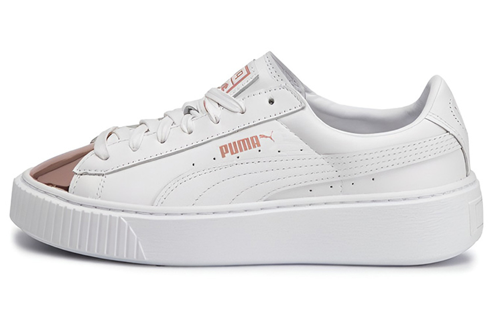 PUMA Basket Platform Metallic "White Rose Gold" Women"s