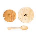 Деревянная сахарница из древесины кедра с деревянной ложкой