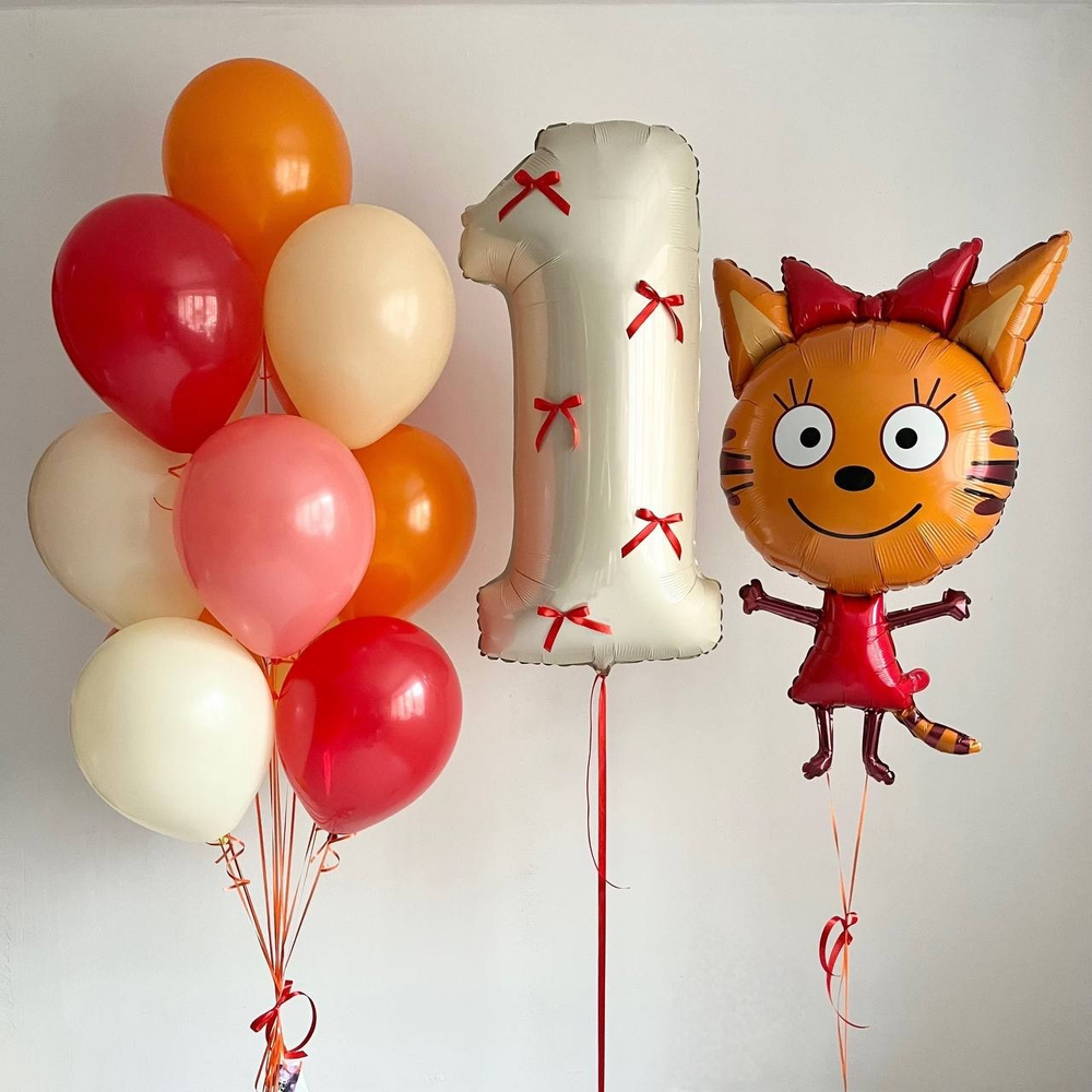 Воздушные шары с бантиками Карамелька Три кота №3156