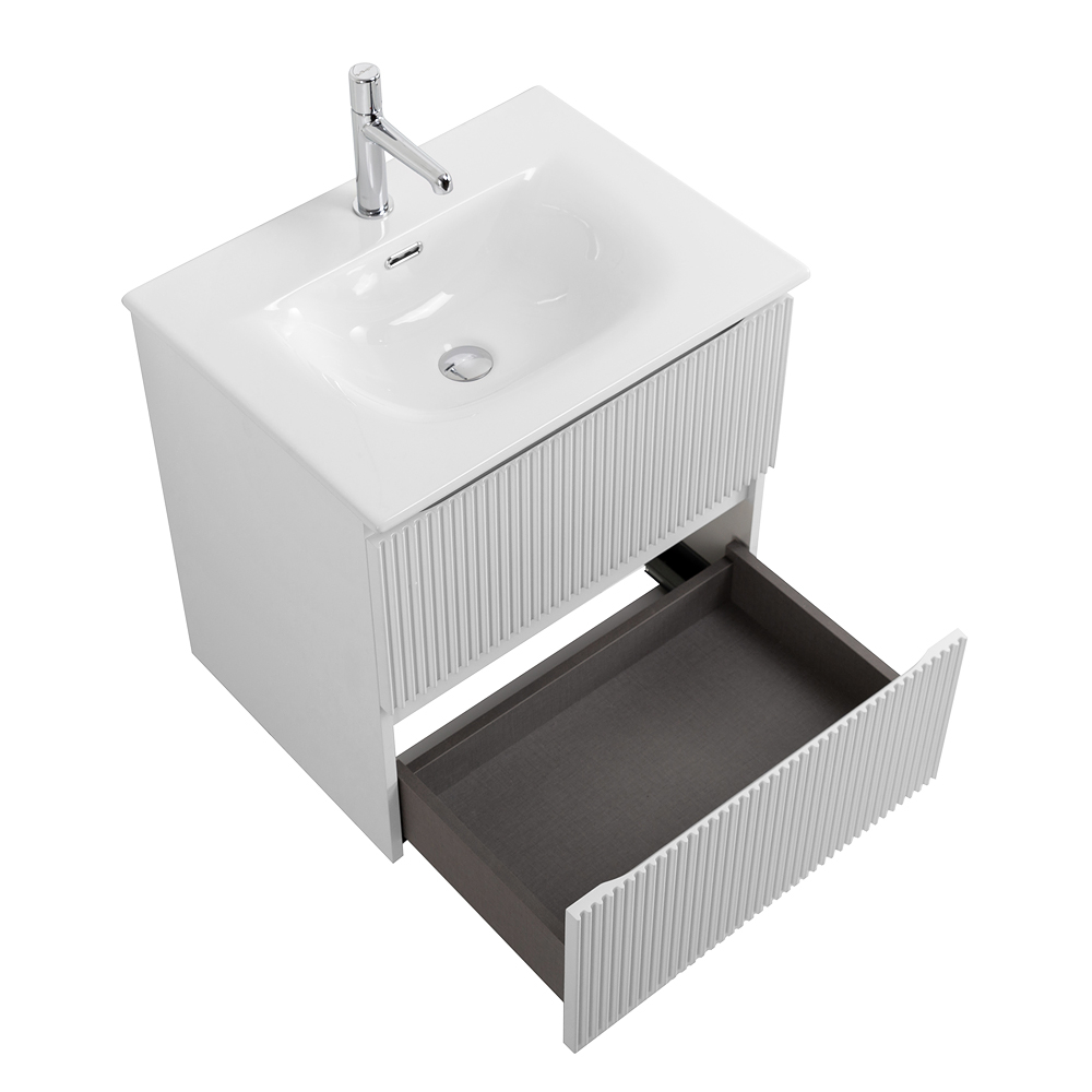 Тумба с раковиной подвесная BelBagno UNO-MINI-500-2C-SO-BO Bianco Opaco, раковина белая BB-8099-3-50