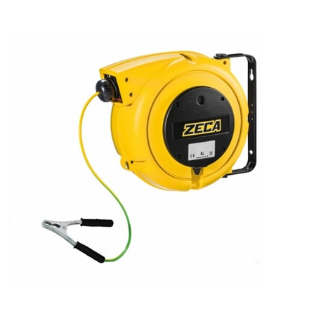 Катушка кабельная для заземления 15 метров, кабель 1 жила, пластиковый корпус, зажим, ZECA (Италия)