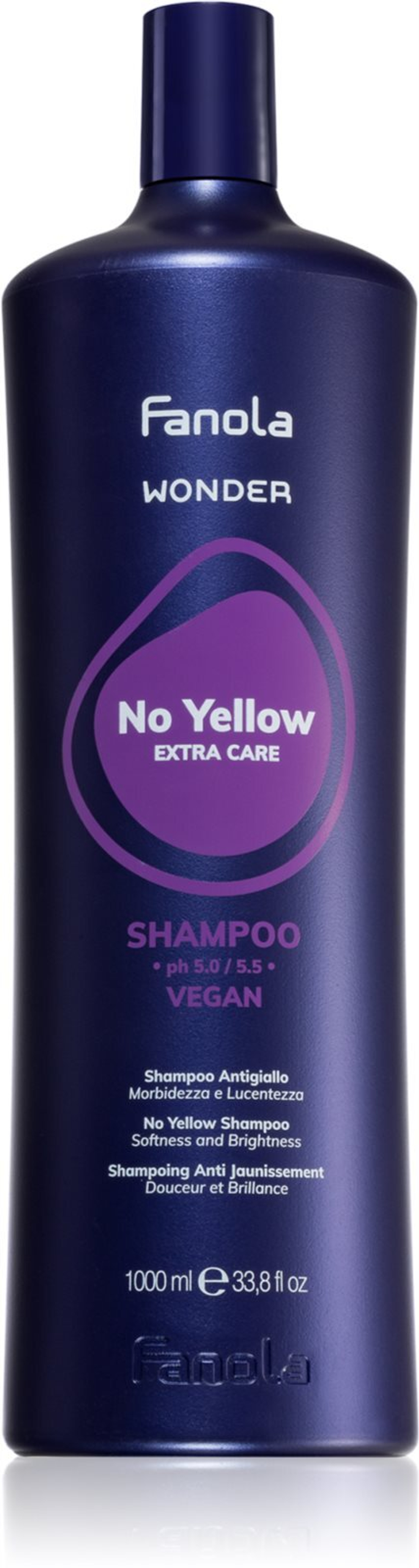 Fanola Wonder No Yellow Extra Care Shampoo - шампунь нейтрализующий желтый оттенок /   1000  ml  / GTIN 8008277762067