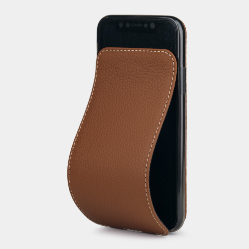 Чехол для iPhone XS Max из натуральной кожи теленка, цвета карамель