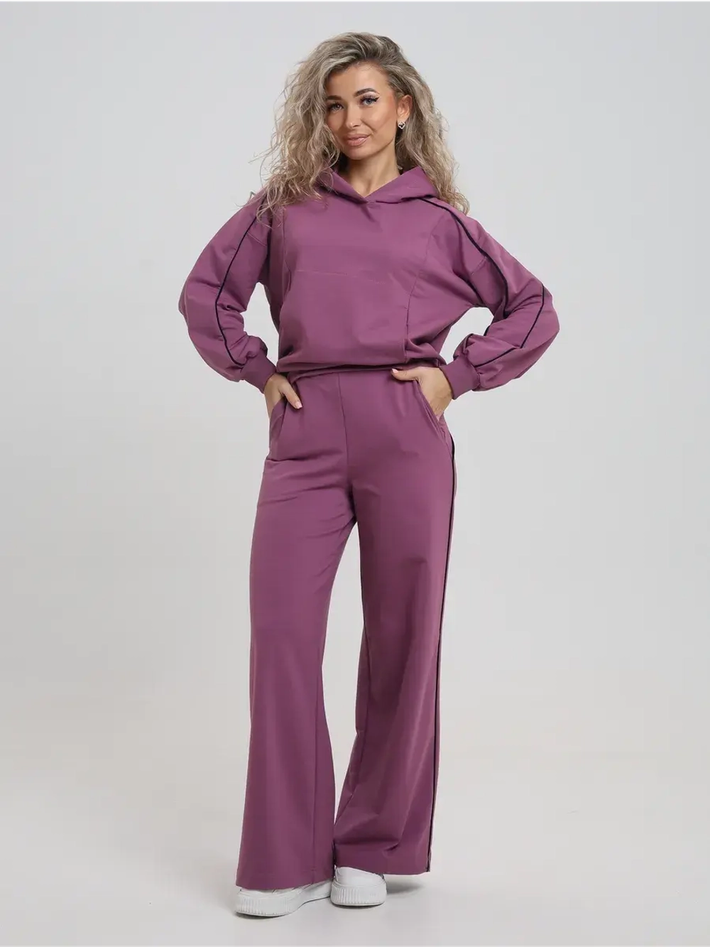 Костюм спортивный летний с брюками палаццо