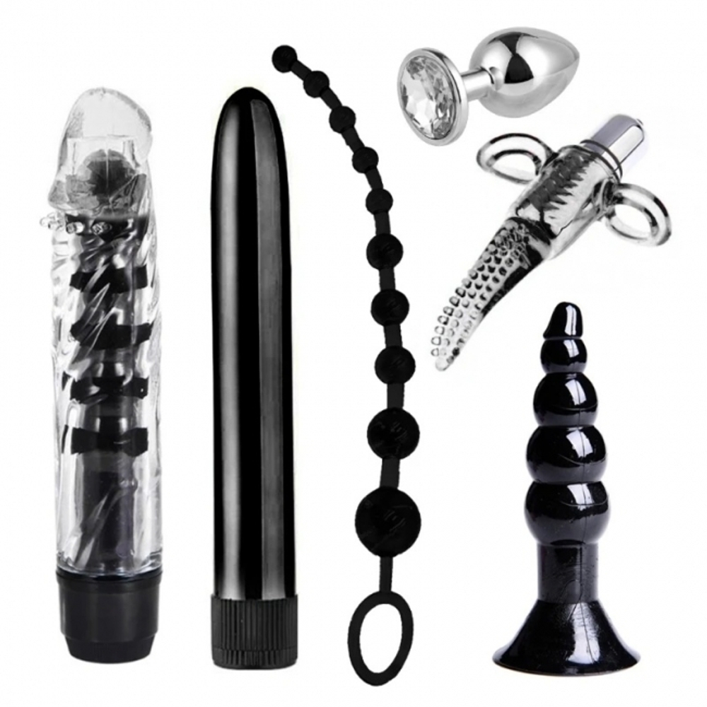 Набор секс игрушек черного цвета 6 предметов ROSYLAND (Цвет: черный)