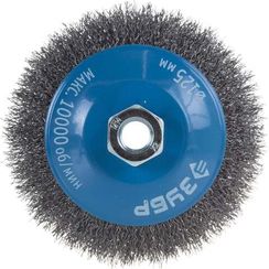 ЗУБР 125 мм, витая, стальная проволока 0.3 мм, коническая щетка-крацовка для УШМ, Профессионал (35265-125)