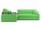 Диван угловой с Баром Денвер 1,2 - Velutto 31 зеленый/  коричневая накладка