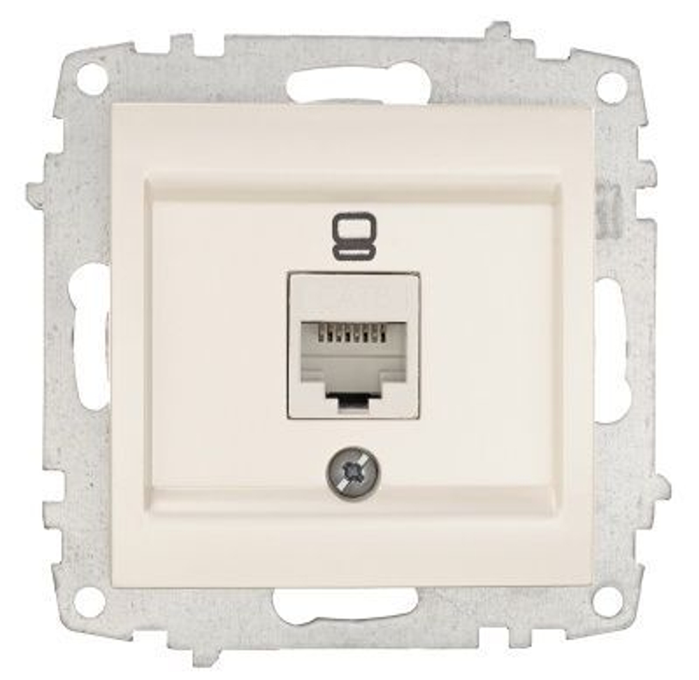 Механизм Розетка компьютерная САТ6 Zena EL-BI цвет жемчуг 609-012500-247 (без рамки)- 1 шт