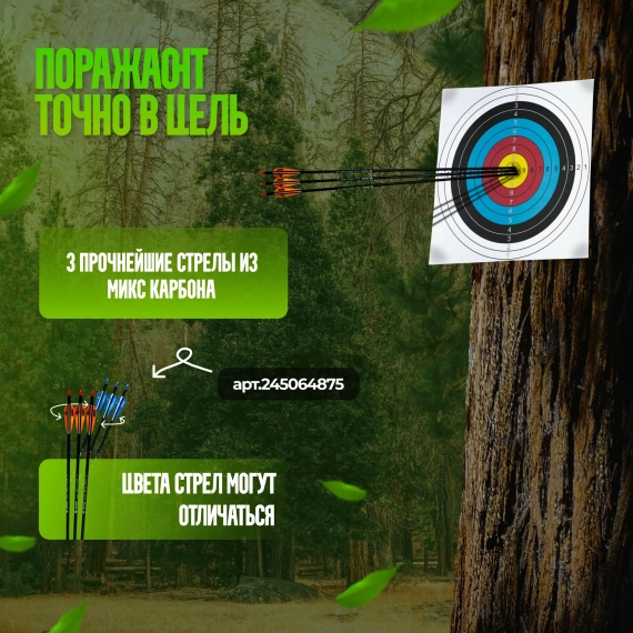 Лук спортивный со стрелами 34 Lbs для ЛЕВШИ