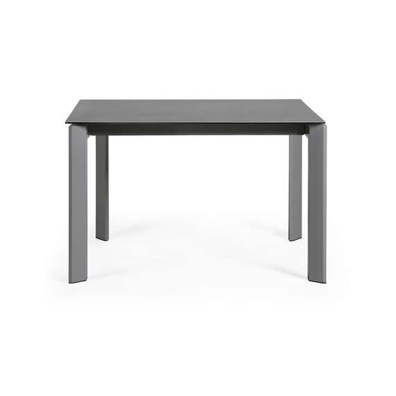 Стол раскладной Atta 120-180x80 см, антрацит, керамика Vulcano Roca