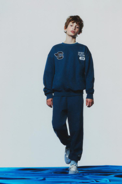 ZARA БРЮКИ-ДЖОГГЕРЫ С НАДПИСЬЮ И ЭТИКЕТКОЙ, ЯРКО-СИНИЙ