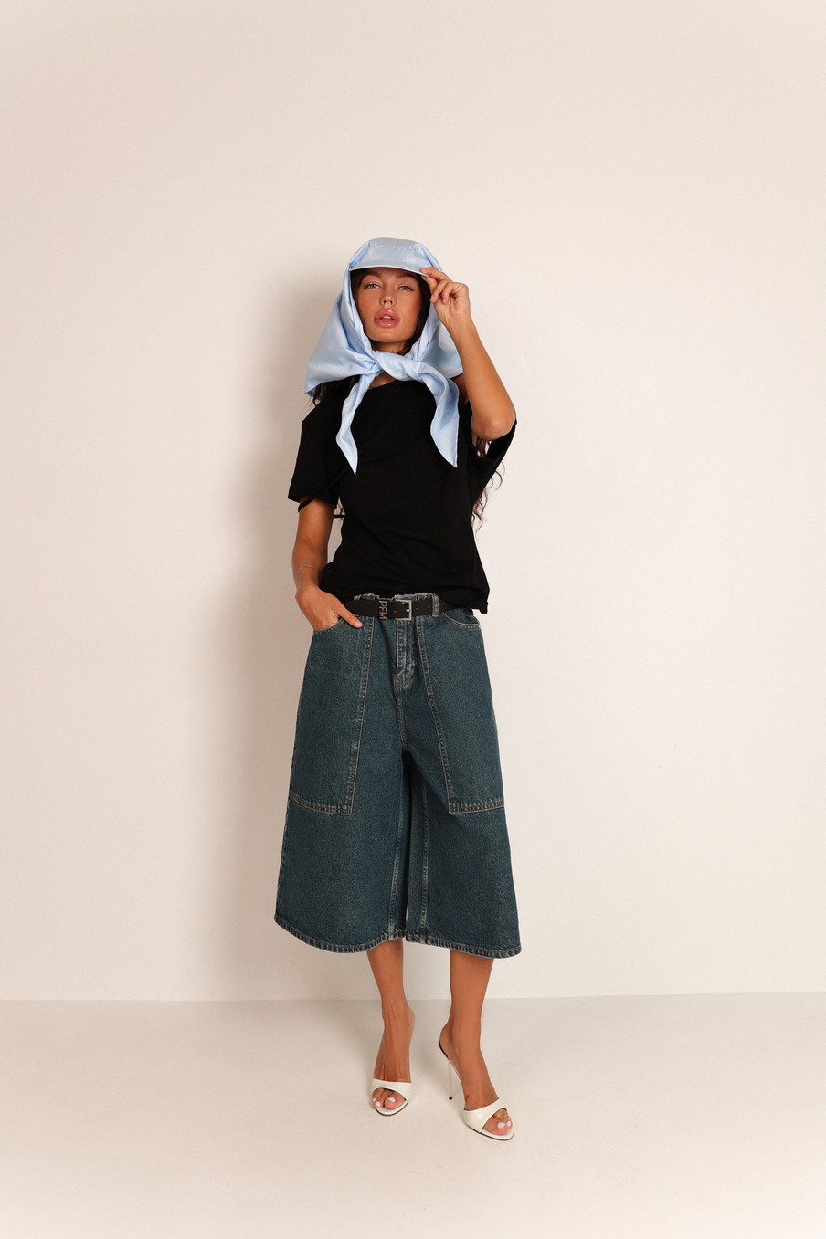 Бейсболка-косынка с вышивкой