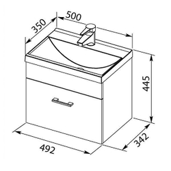 Тумба с раковиной Aquanet Нота NEW 50 венге