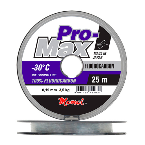 Леска Pro-Max Fluorocarbon 0,19 мм., 3,5 кг, 25 м, прозрачная