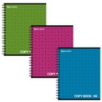 Тетрадь А5, 96 л., BRAUBERG, гребень, клетка, обложка картон, МОНОХРОМ 2, 402056, 3шт