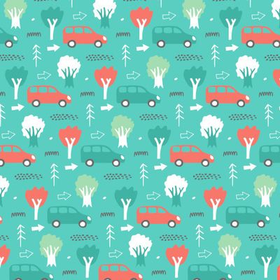 Buy baby fabric small cars in forest emerald