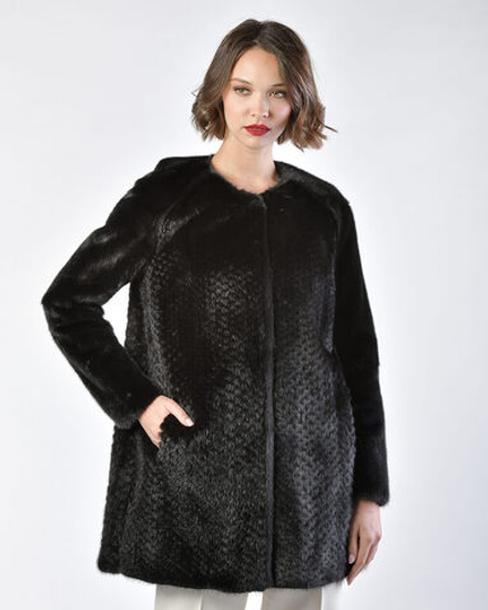 Полупальто из меха норки