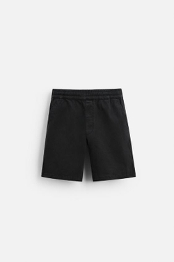 ZARA ШОРТЫ RELAXED FIT, ЧЕРНЫЙ