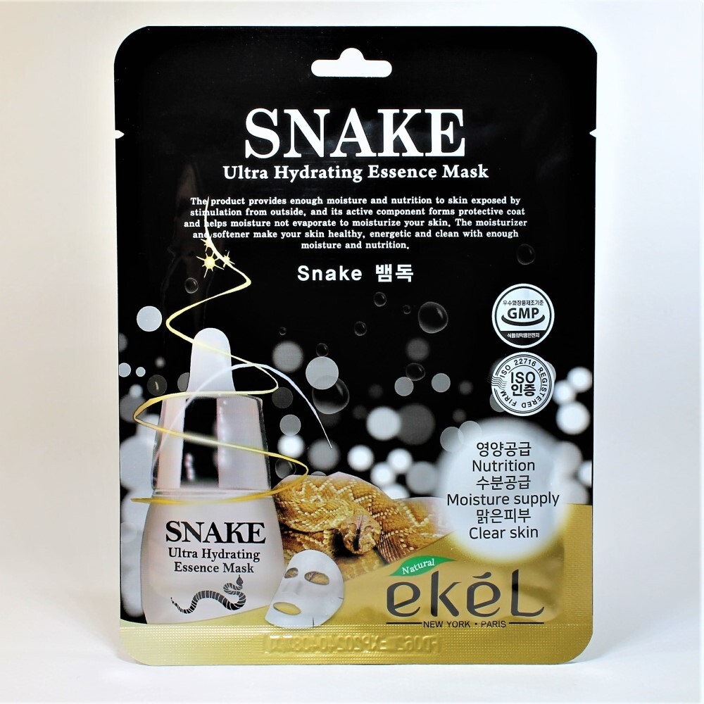 [EKEL] Snake Ultra Hydrating Essence Mask - Маска для лица тканевая ЗМЕИНЫЙ ПЕПТИД, 25 мл