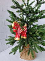 Конь-Огонь ёлочная игрушка из фарфора