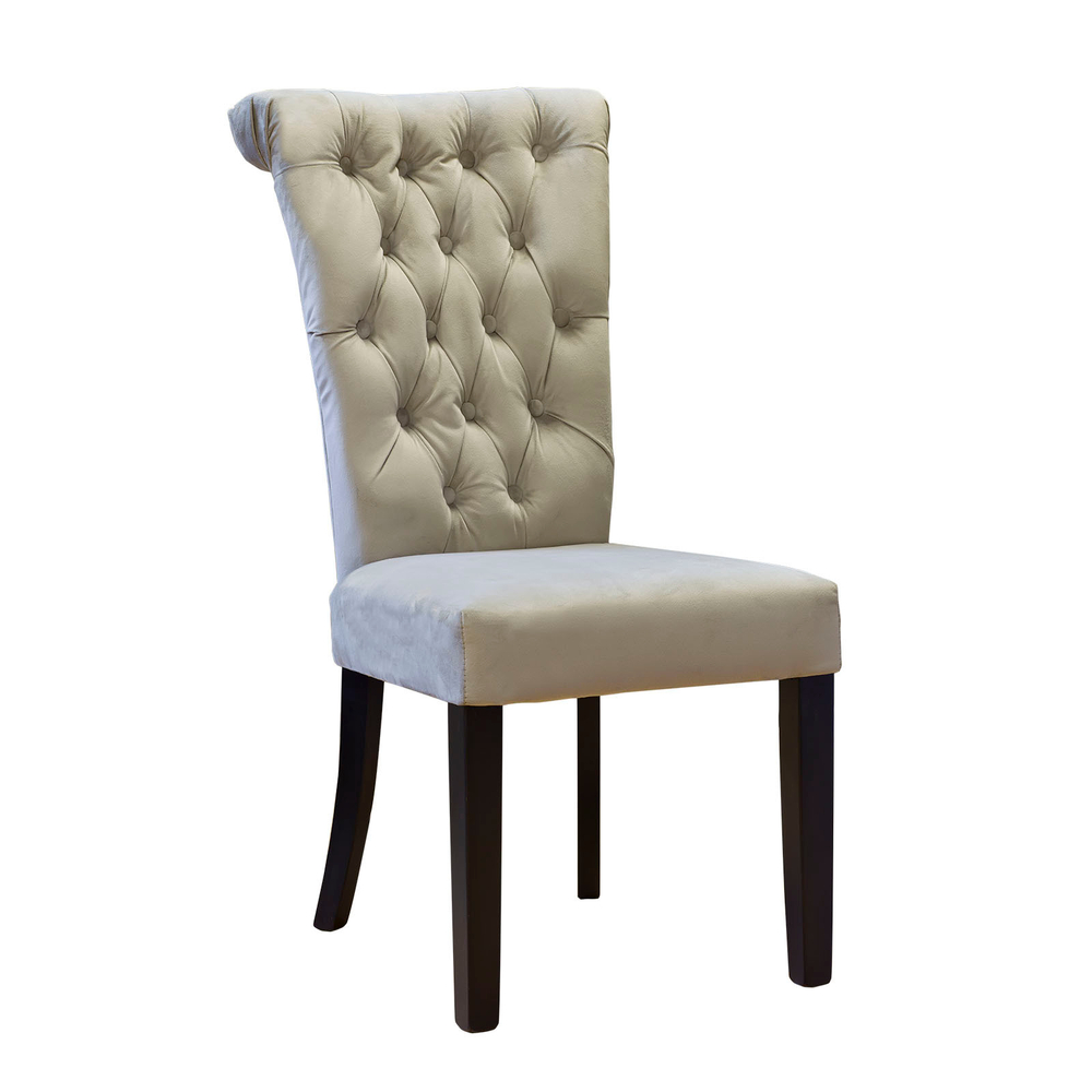 Стул бежевый бархатный Garda Decor J631 вид сбоку