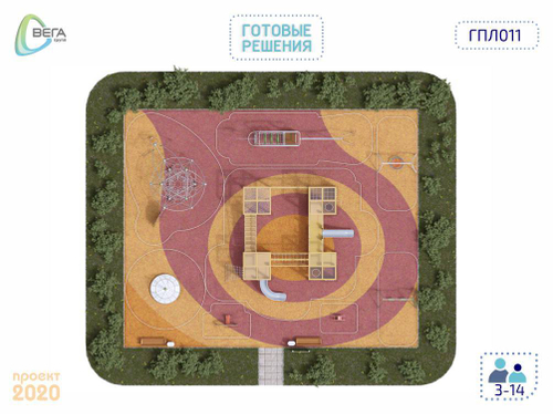 Игровая площадка для детей от 3 до 14 лет 24 x 19 x 4,01 м