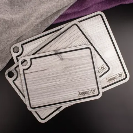 Доска разделочная с желобом 33x25см ComposeEat Elegance белое дерево