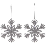 Подвеска «Снежное волшебство» 10 см (набор 2 шт), серебро