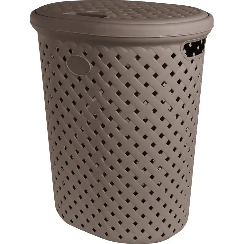Корзина для белья Plast Team Rattan 42л 415х510 мм шоколадный мокко