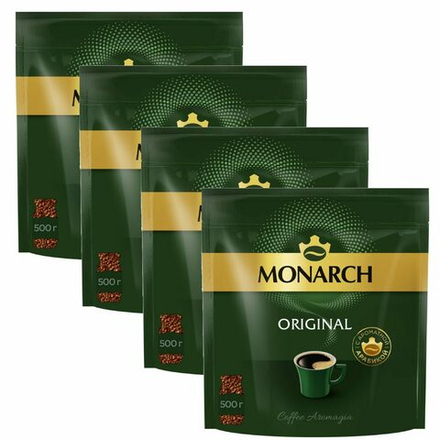 Кофе растворимый Monarch Original, 500 г пакет (Монарх) х 4 шт