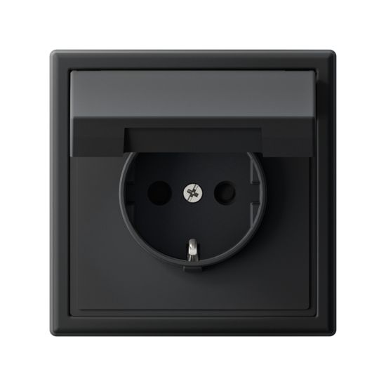 Розетка ArtGallery 16А IP20 с заземл. со шторками с крышкой быстрозажим. клем. механизм карбон SE GAL001046S