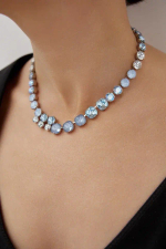 Колье Crezus, с кристаллами, CZ24-24E42 (голубой)