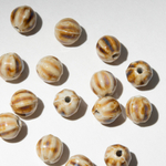 Бусина в форме "Бутон", 10,5*11мм, кофейно-молочная, глазурированный фарфор