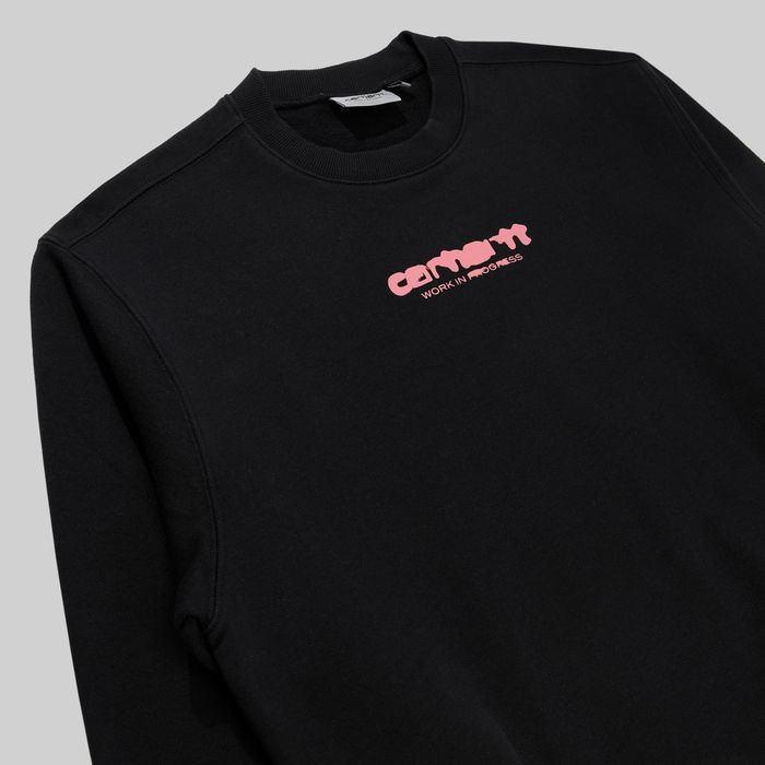 Толстовка мужская Carhartt WIP Ink Bleed Sweatshirt артикул:I032866_black_pink - купить в магазине Дайс
