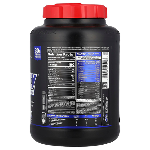 ALLMAX, CLASSIC ALLWHEY®, 100% источник сывороточного протеина, со вкусом ванили, 2,27 кг (5 фунтов)