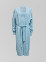 Комплект JN 5276 пушистый из платья миди и кардигана с поясом в комплекте