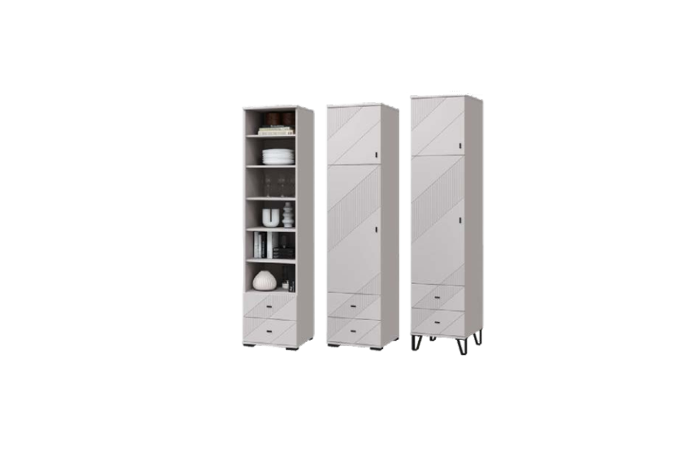 Шкаф для белья с дверками + 2 ящика "Кашемир" на ножках/без ножек